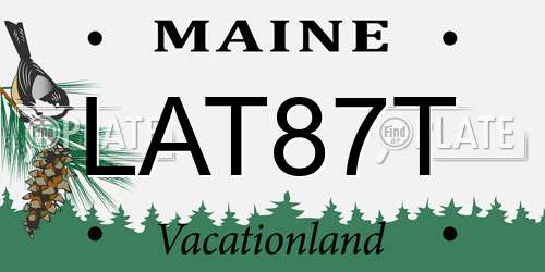 LAT87T Maine License Plate