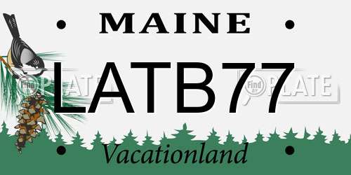 LATB77 Maine License Plate