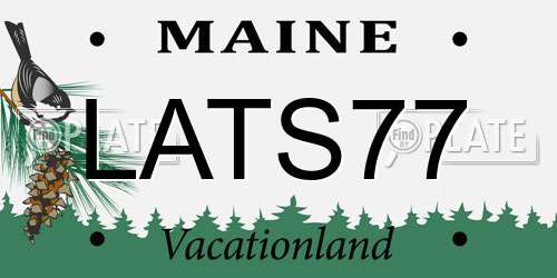 LATS77 Maine License Plate