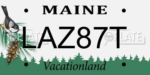 LAZ87T Maine License Plate