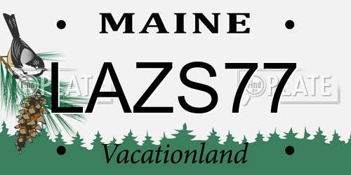 LAZS77 Maine License Plate