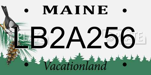 LB2A256 Maine License Plate
