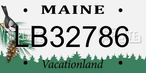 LB32786 Maine License Plate