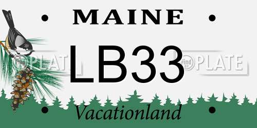 LB33 Maine License Plate