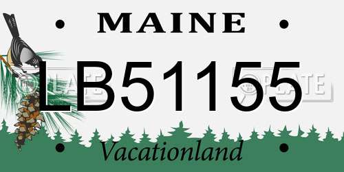 LB51155 Maine License Plate