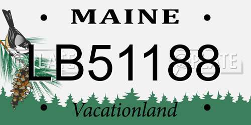 LB51188 Maine License Plate