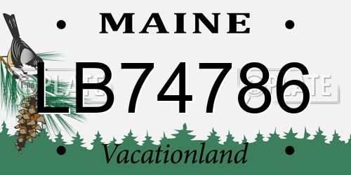 LB74786 Maine License Plate