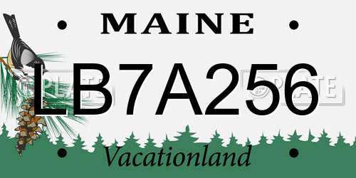 LB7A256 Maine License Plate