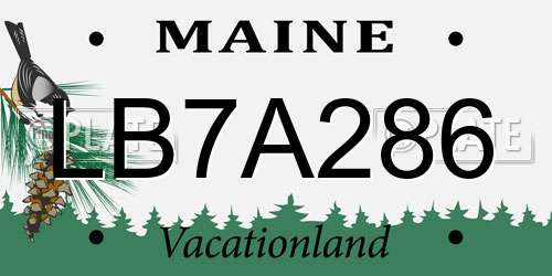 LB7A286 Maine License Plate