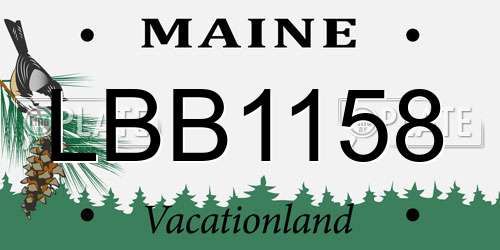 LBB1158 Maine License Plate