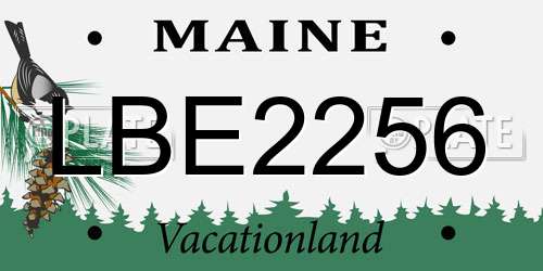 LBE2256 Maine License Plate