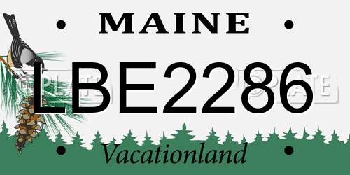 LBE2286 Maine License Plate