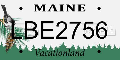 LBE2756 Maine License Plate