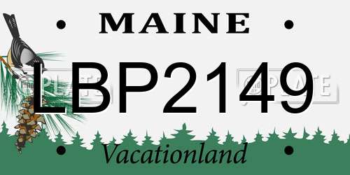 LBP2149 Maine License Plate