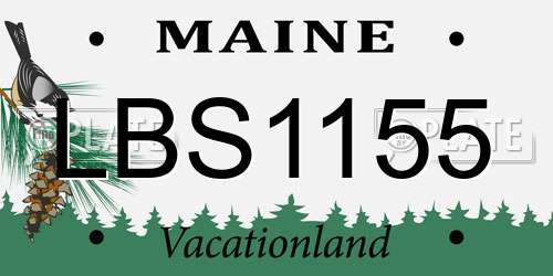 LBS1155 Maine License Plate