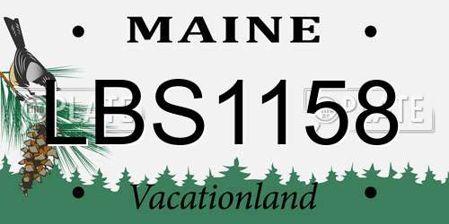 LBS1158 Maine License Plate
