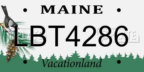 LBT4286 Maine License Plate
