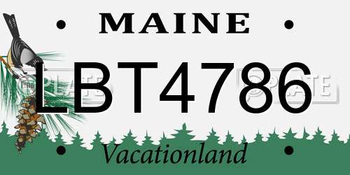LBT4786 Maine License Plate