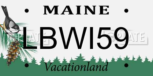 LBWI59 Maine License Plate