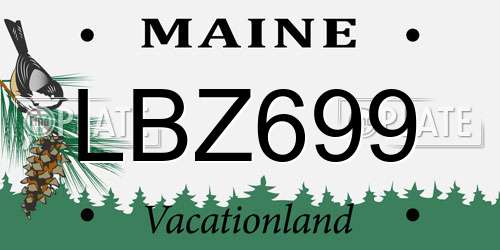 LBZ699 Maine License Plate