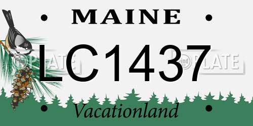 LC1437 Maine License Plate