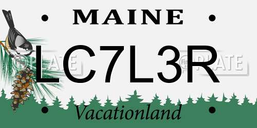LC7L3R Maine License Plate