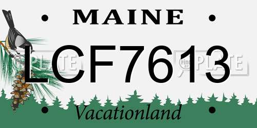 LCF7613 Maine License Plate