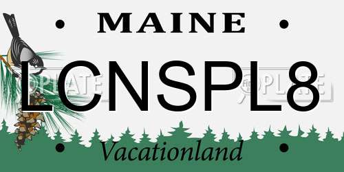LCNSPL8 Maine License Plate
