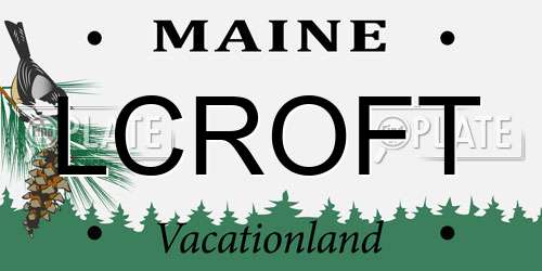 LCROFT Maine License Plate