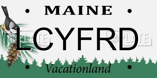 LCYFRD Maine License Plate