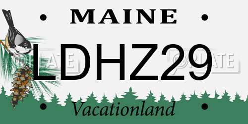LDHZ29 Maine License Plate