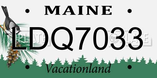 LDQ7033 Maine License Plate