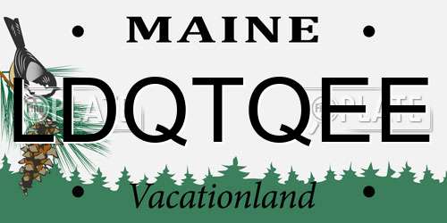 LDQTQEE Maine License Plate