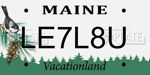 LE7L8U Maine License Plate