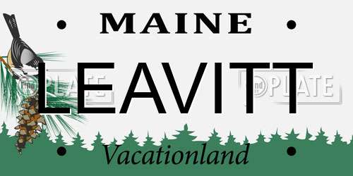 LEAVITT Maine License Plate