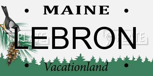 LEBRON Maine License Plate