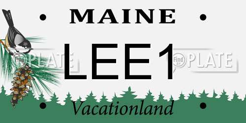 LEE1 Maine License Plate
