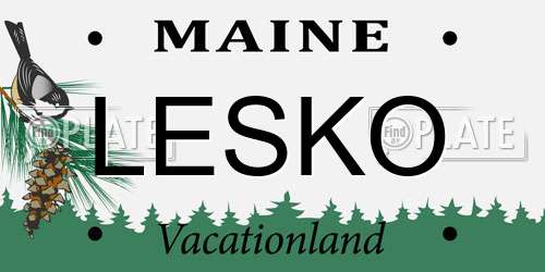 LESKO Maine License Plate