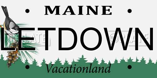 LETDOWN Maine License Plate