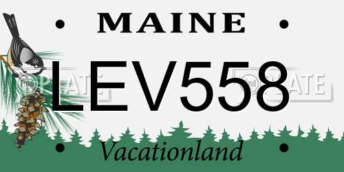 LEV558 Maine License Plate