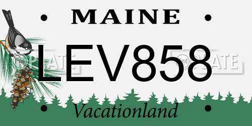 LEV858 Maine License Plate
