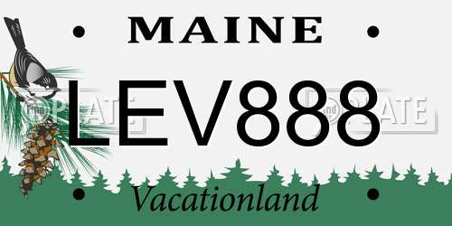 LEV888 Maine License Plate