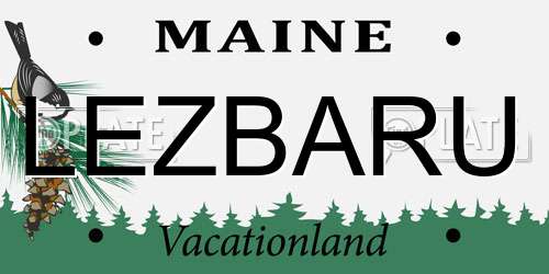LEZBARU Maine License Plate