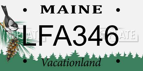 LFA346 Maine License Plate