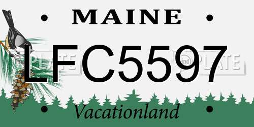 LFC5597 Maine License Plate