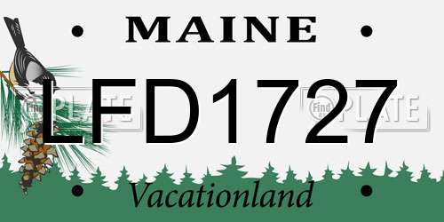 LFD1727 Maine License Plate