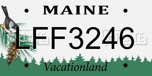 LFF3246 Maine License Plate