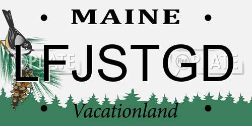 LFJSTGD Maine License Plate