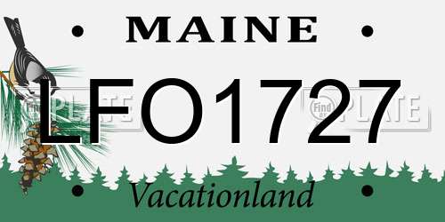 LFO1727 Maine License Plate