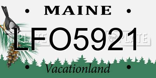 LFO5921 Maine License Plate